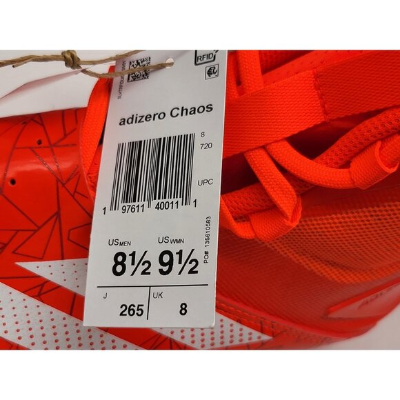 Adidas‎ Adizero Chaos Football Cleats Mens 8.5 Red Orange IF9717 NWOB